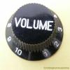 BLACK STRATOCASTER ELECTRIC GUITAR VOLUME KNOB PUSH ON SPLINED